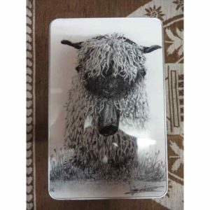Boîte mouton nez noir du valais | Atelier Montagn'Art | dessin au crayon graphite | Claudine Rime