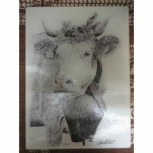 planche vache à la désalpe | Atelier Montagn'Art | dessin au crayon graphite | Claudine Rime