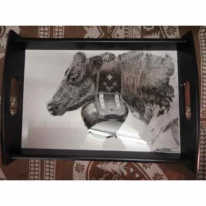plateau vache Orchidée | Atelier Montagn'Art | dessin au crayon graphite | Claudine Rime