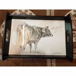 plateau vache grise | Atelier Montagn'Art | dessin au crayon graphite | Claudine Rime