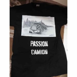 t-shirt camion - Atelier Montagn'Art | dessin au crayon graphite | Claudine Rime