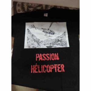 t-shirt hélicoptère | Atelier Montagn'Art | dessin au crayon graphite | Claudine Rime