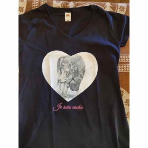 t-shirt je suis vache | Atelier Montagn'Art | dessin au crayon graphite | Claudine Rime