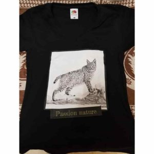 t-shirt lynx | Atelier Montagn'Art | dessin au crayon graphite | Claudine Rime