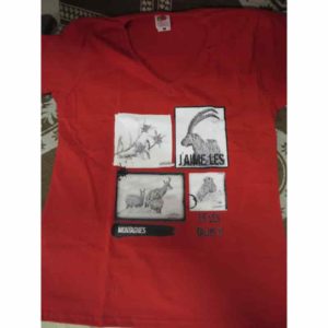 t-shirt montagnes | Atelier Montagn'Art | dessin au crayon graphite | Claudine Rime