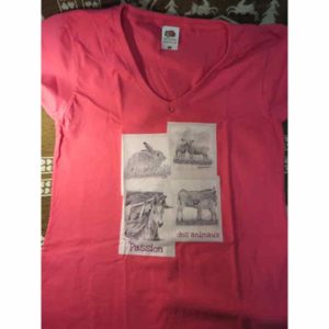 t-shirt passion des animaux | Atelier Montagn'Art | dessin au crayon graphite | Claudine Rime