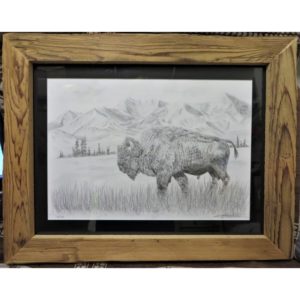 tableau bison | Atelier Montagn'Art | dessin au crayon graphite | Claudine Rime