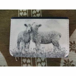 portemonnaie agneaux | Atelier Montagn'Art | dessin au crayon graphite | Claudine Rime