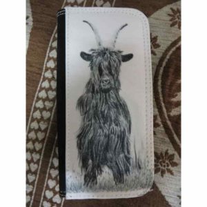 portemonnaie chèvre col noir | Atelier Montagn'Art | dessin au crayon graphite | Claudine Rime