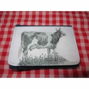 portemonnaie vaches Fleurette | Atelier Montagn'Art | dessin au crayon graphite | Claudine Rime
