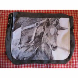 sac jument avec son poulain | Atelier Montagn'Art | dessin au crayon graphite | Claudine Rime