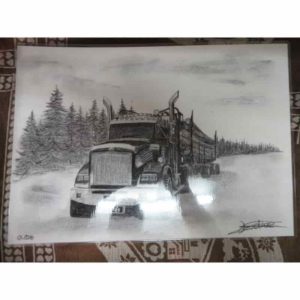 set camion | Atelier Montagn'Art | dessin au crayon graphite | Claudine Rime