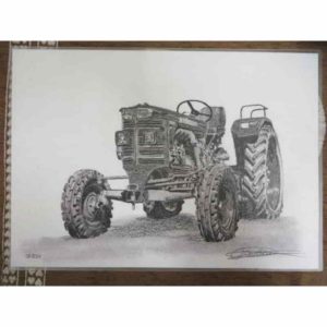 set tracteur hürlimann | Atelier Montagn'Art | dessin au crayon graphite | Claudine Rime