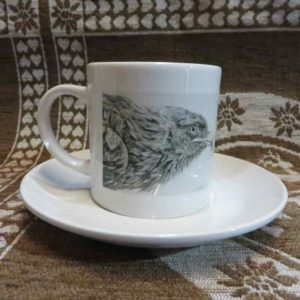 tasse à café aigle | Atelier Montagn'Art | dessin au crayon graphite | Claudine Rime