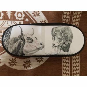 trousse vaches à la désalpe | Atelier Montagn'Art | dessin au crayon graphite | Claudine Rime
