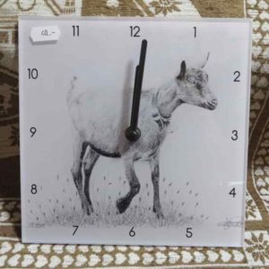Horloge chèvre | Atelier Monatgn'Art | dessin au crayon graphite | Claudine Rime