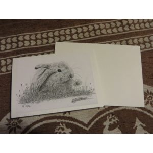 carte lapin | Atelier Montagn'Art | dessin au crayon graphite | Claudine Rime