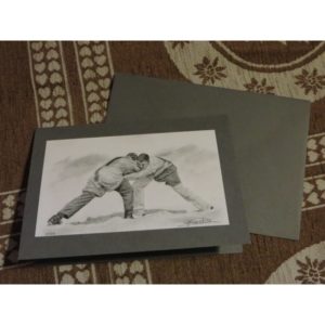 carte lutteurs | Atelier Montagn'Art | dessin au crayon graphite | Claudine Rime