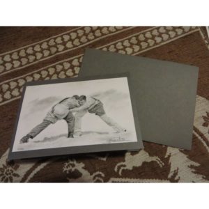 carte lutteurs | Atelier Montagn'Art | dessin au crayon graphite | Claudine Rime