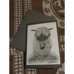 carte mouton nez noir | Atelier Montagn'Art | dessin au crayon graphite | Claudine Rime