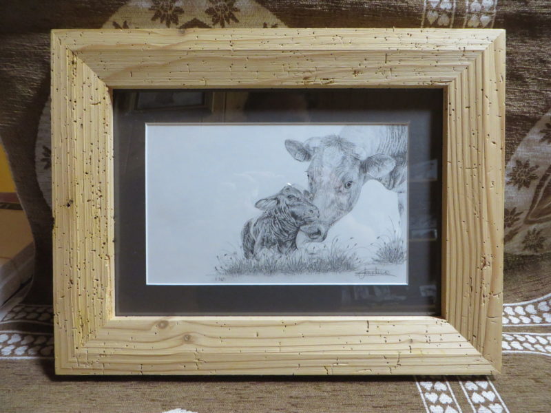 Tableau amour maternelle | Atelier Monatgn'Art | dessin au crayon graphite | Claudine Rime